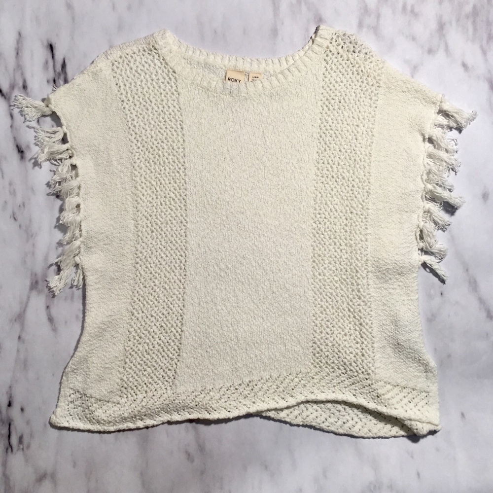 Roxy Boho Shortsleeve Summer Sweater - White